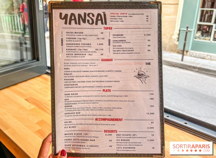Yansai, restaurant de street Food asiatique rue Gravilliers - Paris 3e - carte - menu