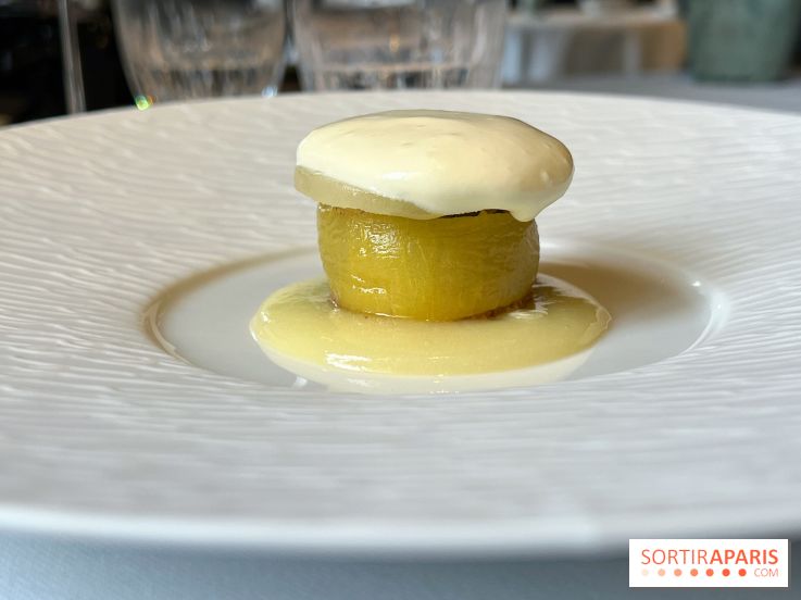 Menu chasse Le Gabriel, La Réserve - Dessert kiwi, noisette, Chartreuse