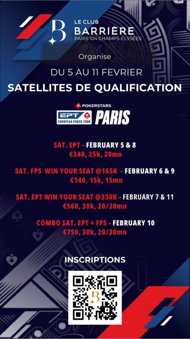 L’European Poker Tour débarque à Paris en février