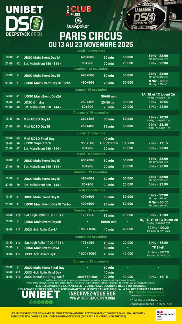 Club Circus : temple du poker à Paris