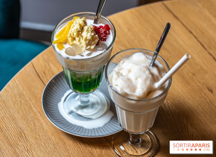 Bêp Việt, le restaurant vietnamien végétarien du 13e, les photos - dessert 7 couleurs - milkshake