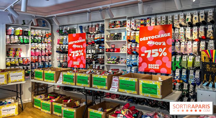 Destockage de chaussettes Happy Socks, adultes et enfants, à Paris