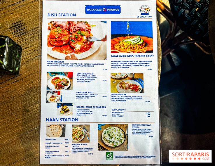 Brunch indien à Paris par Baranaan et Pingwoo - carte - menu