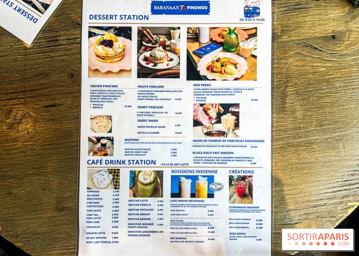 Brunch indien à Paris par Baranaan et Pingwoo - carte - menu