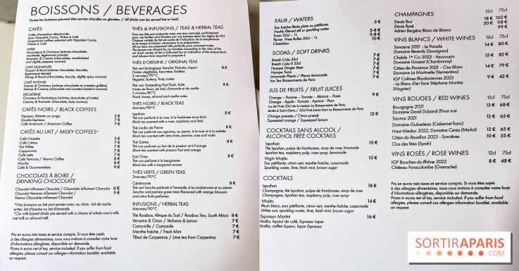 Le Café et la Pâtisserie Pierre Hermé à Versailles - Hôtel Les Lumières - carte - menu