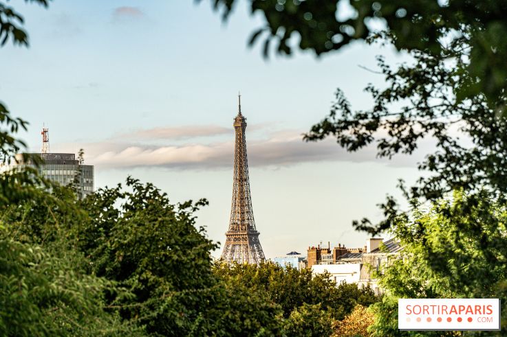 La terrasse dans un jardin avec vue Tour Eiffel du Marguerite 1606 au Domaine de la Reine Margot - A7C1340