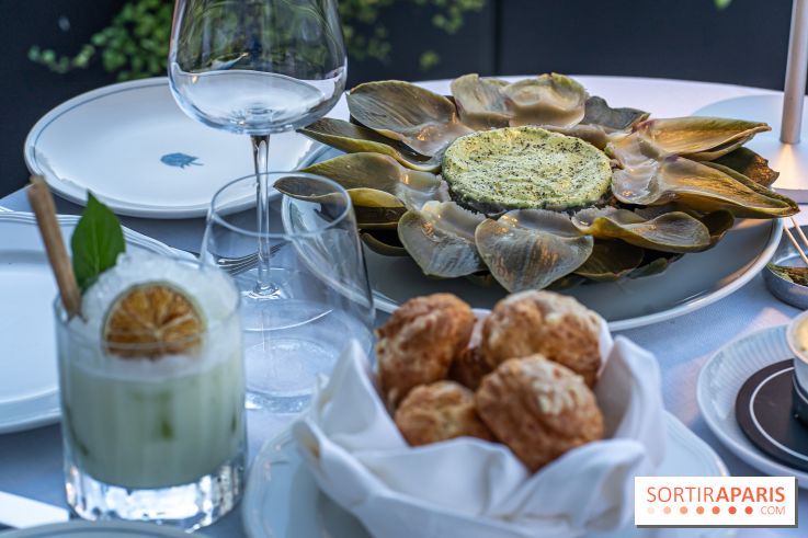 La terrasse dans un jardin avec vue Tour Eiffel du Marguerite 1606 au Domaine de la Reine Margot - A7C1349