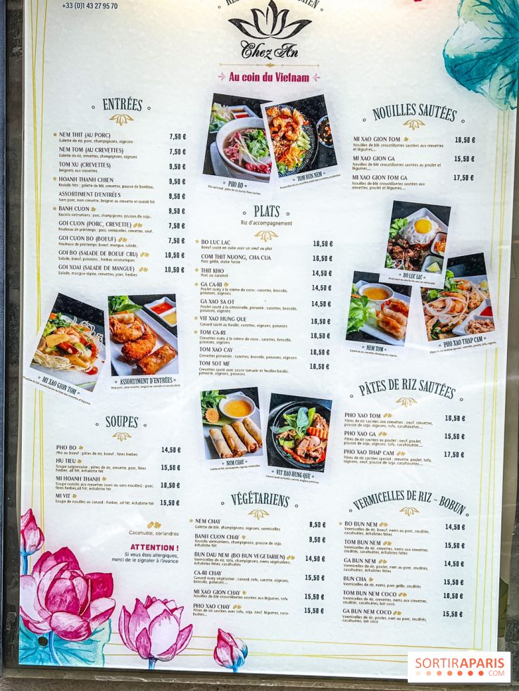 Chez An - Au coin du Vietnam, restaurant vietnamien du 14e à Paris - carte - menu