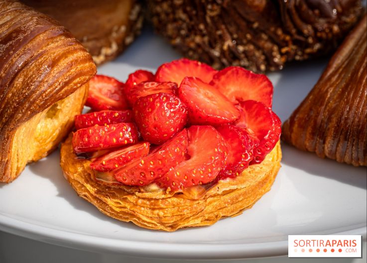 La boulangerie de Christophe Louie lance les nouvelle viennoiseries folles d'Anthony Nguyen - Danish à la fraise pandan
