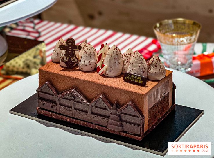 Bûches de Noël 2025 de La Grande Epicerie de Paris : trois gâteaux dans l'esprit des marchés de Noël