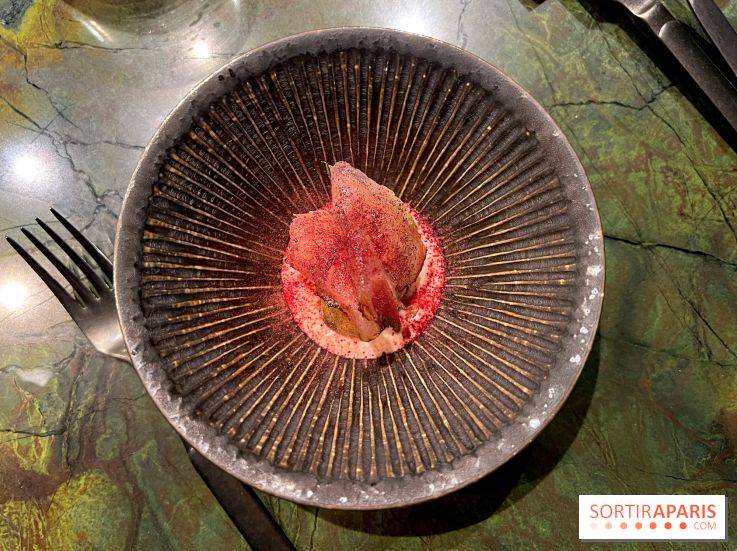 Mantra - Beignet de datte, crème d'oignons, guanciale