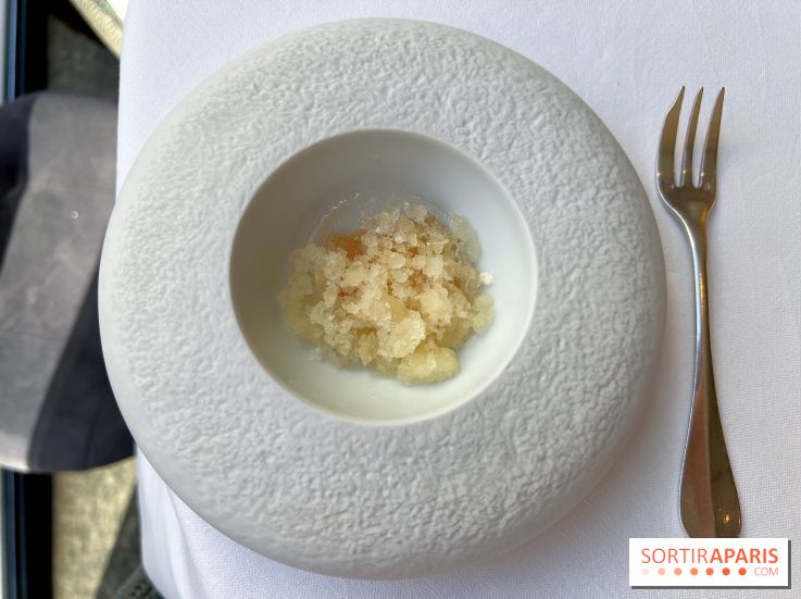 Alliance - Pré-dessert autour de l'agrume, bergamote, granité de bière blanche et citron 