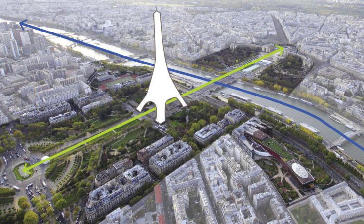 La Tour Eiffel reliée au Trocadéro par un jardin avant 2024
