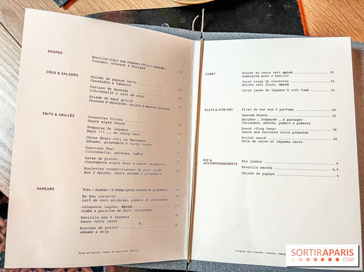 Little Bambou : la nouvelle perle Thaï près du Trocadéro - menu - carte