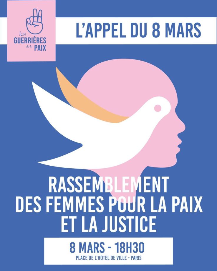 Rassemblement des femmes pour la paix et la justice sur le Parvis de l'Hôtel de Ville