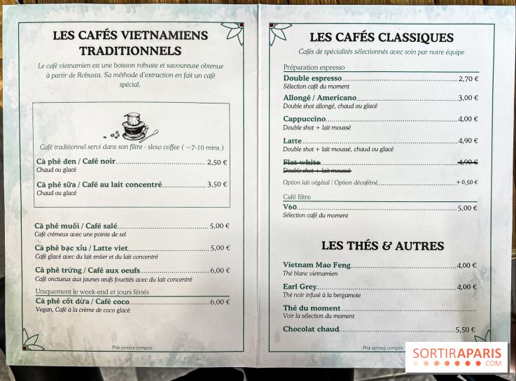 Hoa Cà Phê : le coffee shop vietnamien aux banh mi originaux et végétariens - menu - carte