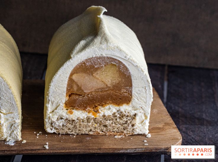 La bûche de Noël poire, caramel et vanille de Jardin Sucré