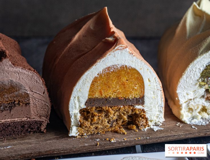 La bûche cheese cake agrumes et pécan du Jardin Sucré 2024