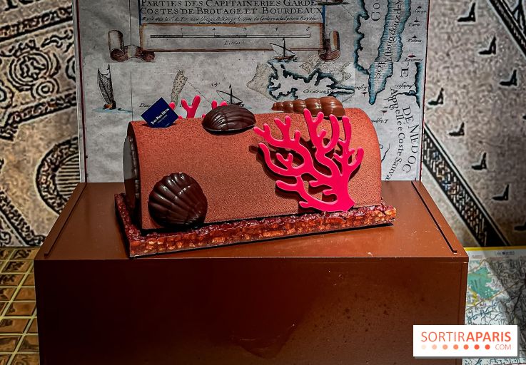 Les bûches de Noël 2024 de Jean-Paul Hévin, le maitre du chocolat : bûche corail