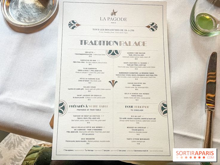 La Réserve Paris dévoile sa carte dominicale "Tradition Palace" - Menu - Carte