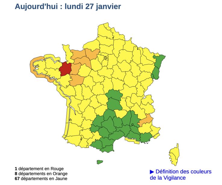 Tempête Herminia : Paris et l'Île-de-France en vigilance jaune aux vents violents et orages ce lundi