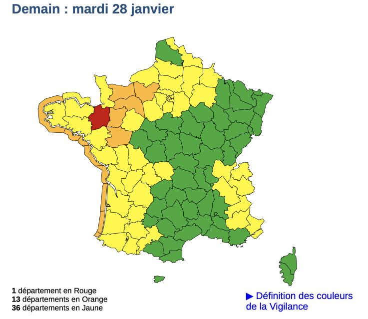 Tempête Herminia : Paris et l'Île-de-France en vigilance jaune aux vents violents et orages ce lundi