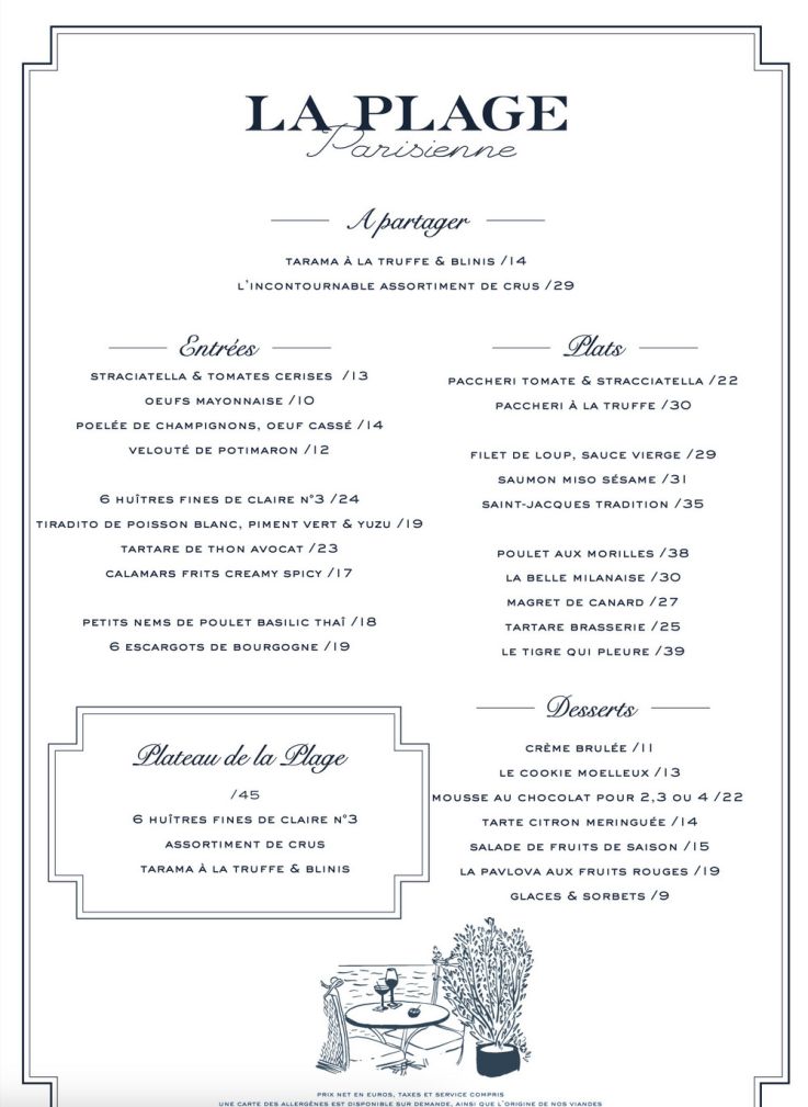 La Plage Parisienne, le restaurant terrasse en bord de Seine