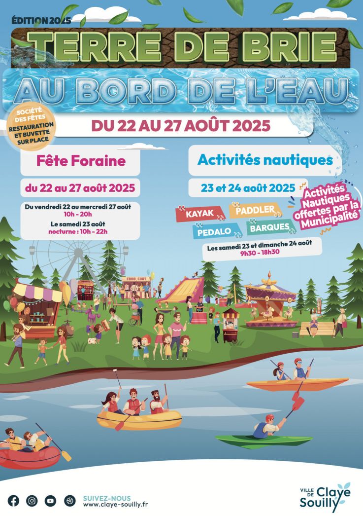 Claye-Souilly : fête foraine et activités nautiques gratuites du 22 au 27 août 2025