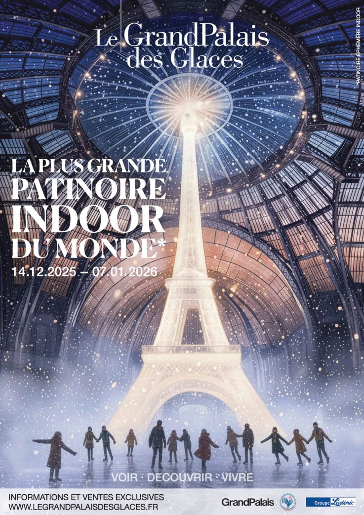 La patinoire géante du Grand Palais des Glaces 2025, le programme spécial Tour Eiffel