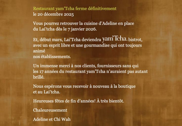 Yam'Tcha ferme : le restaurant étoilé d'Adeline Grattard tire sa révérence