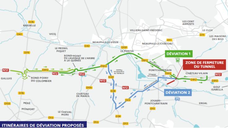 Île-de-France : RN12, ce tunnel des Yvelines fermé du 2 au 5 février, quelles déviations ?