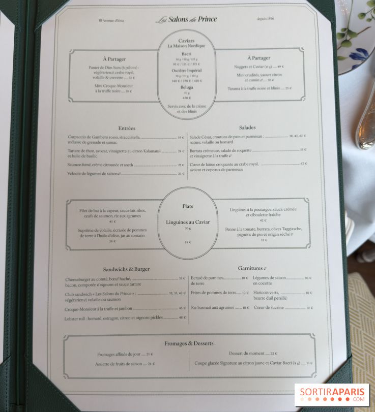 Les Salons du Prince, le nouveau restaurant du Shangri-La inspiré de la Belle Epoque se dévoile, carte menu