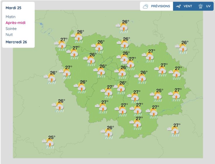 Orages, l'Île-de-France en vigilance jaune ce mardi