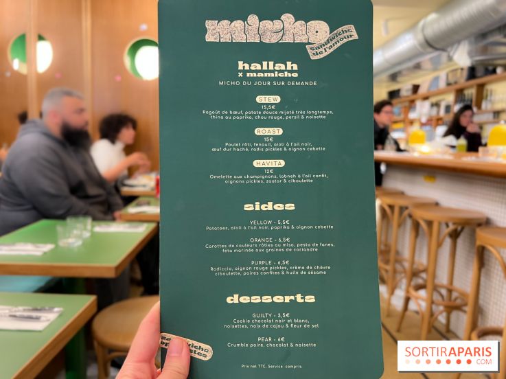 Micho, la sandwicherie de folie de Julien Sebbag - menu - carte 