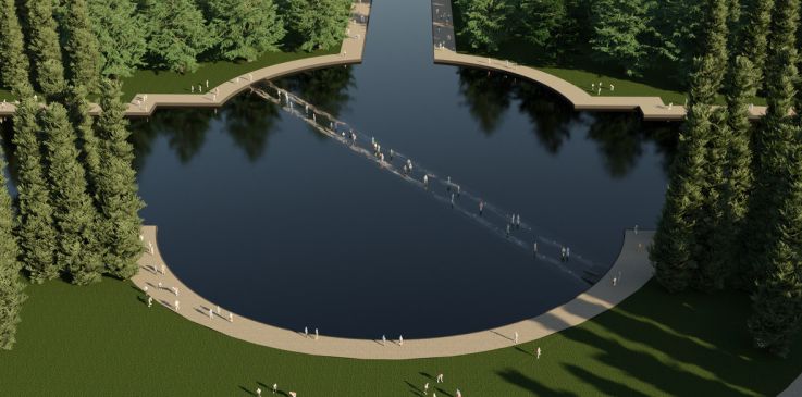 Le Gué, l'installation insolite qui vous fait marcher sur l'eau au Domaine de Sceaux