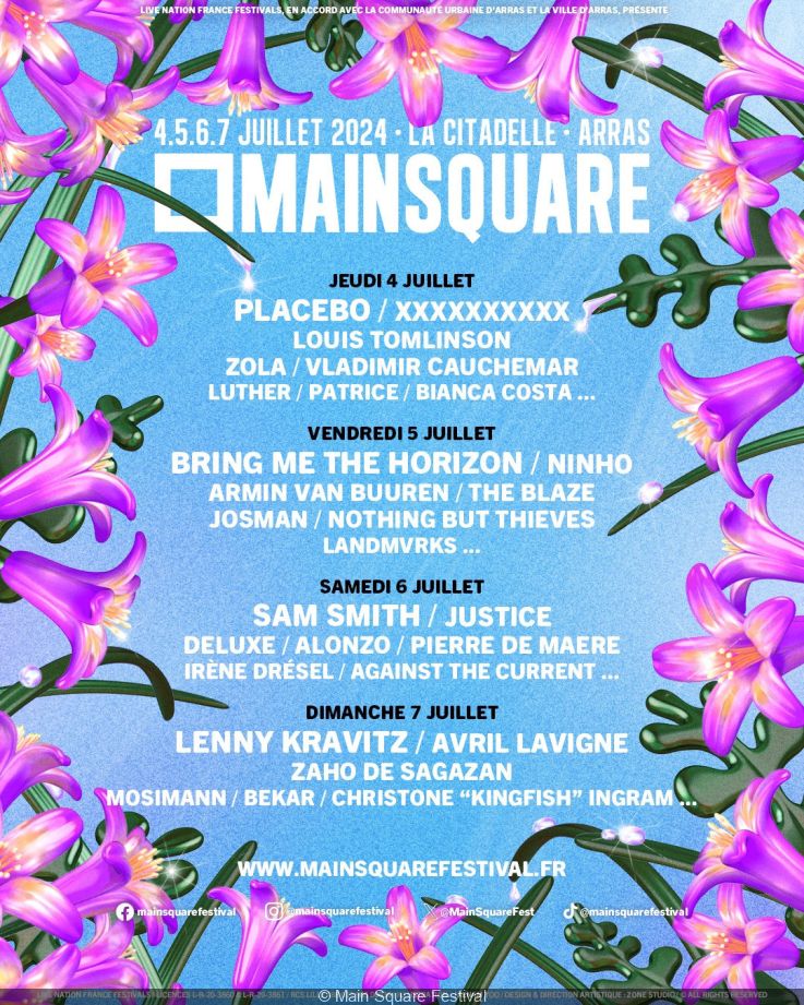 Main Square Festival 2024 Lenny Kravitz, Justice, Ninho... voici la