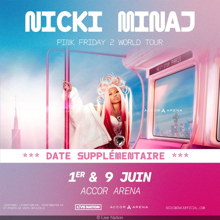 Nicki Minaj en concert à l’Accor Arena de Paris en juin 2024, nouvelle date