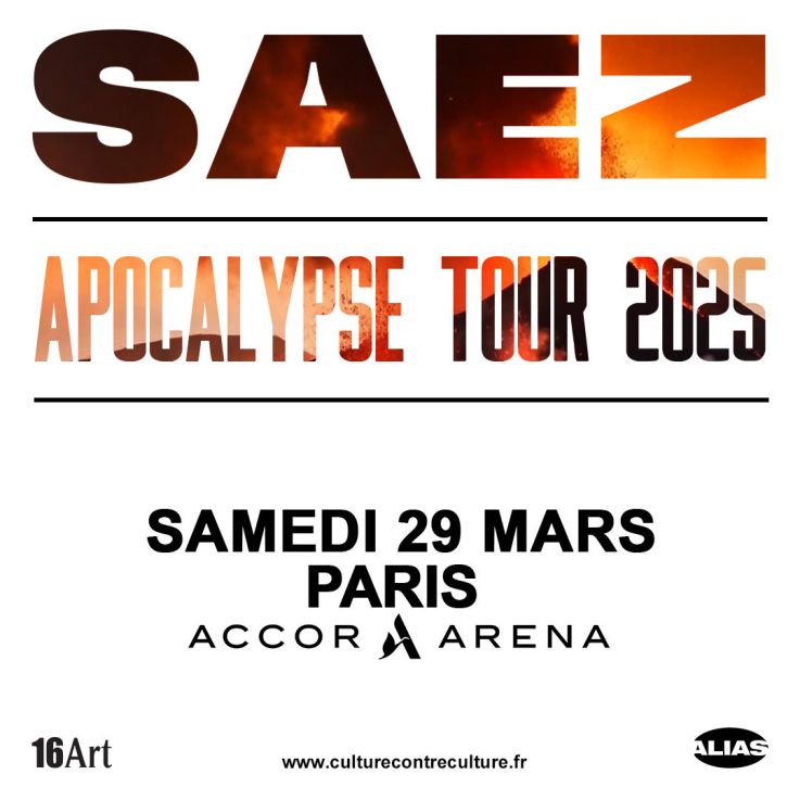 Saez en concert à l’Accor Arena de Paris en mars 2025