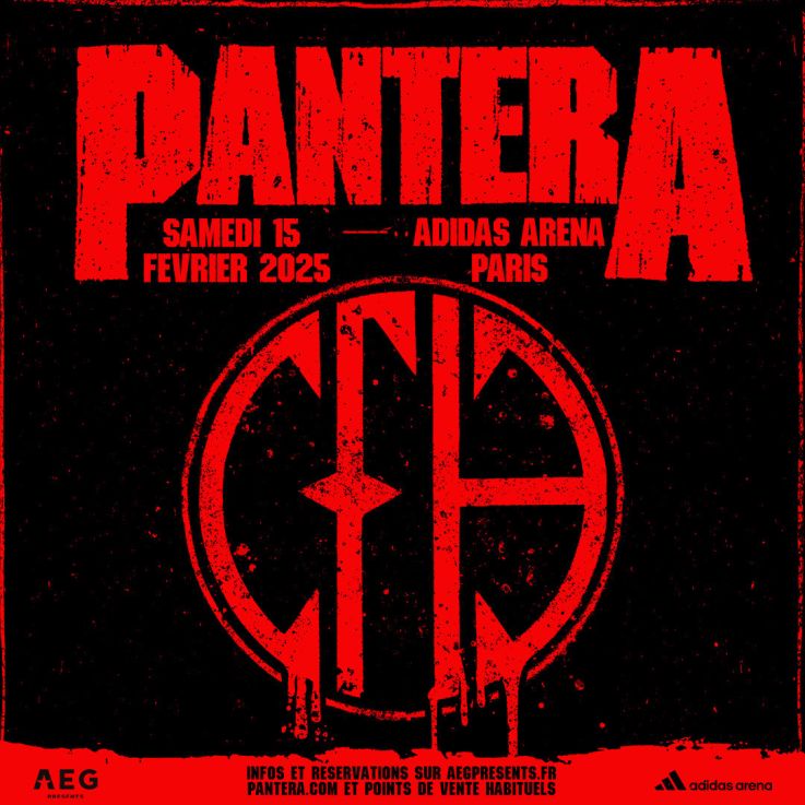Pantera en concert à l'Adidas Arena de Paris en février 2025