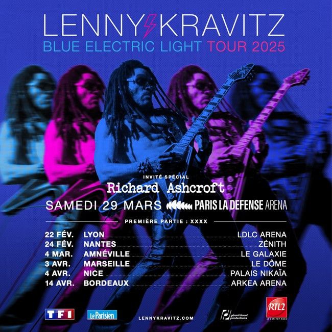 Lenny Kravitz en concert à Paris La Défense Arena en mars 2025
