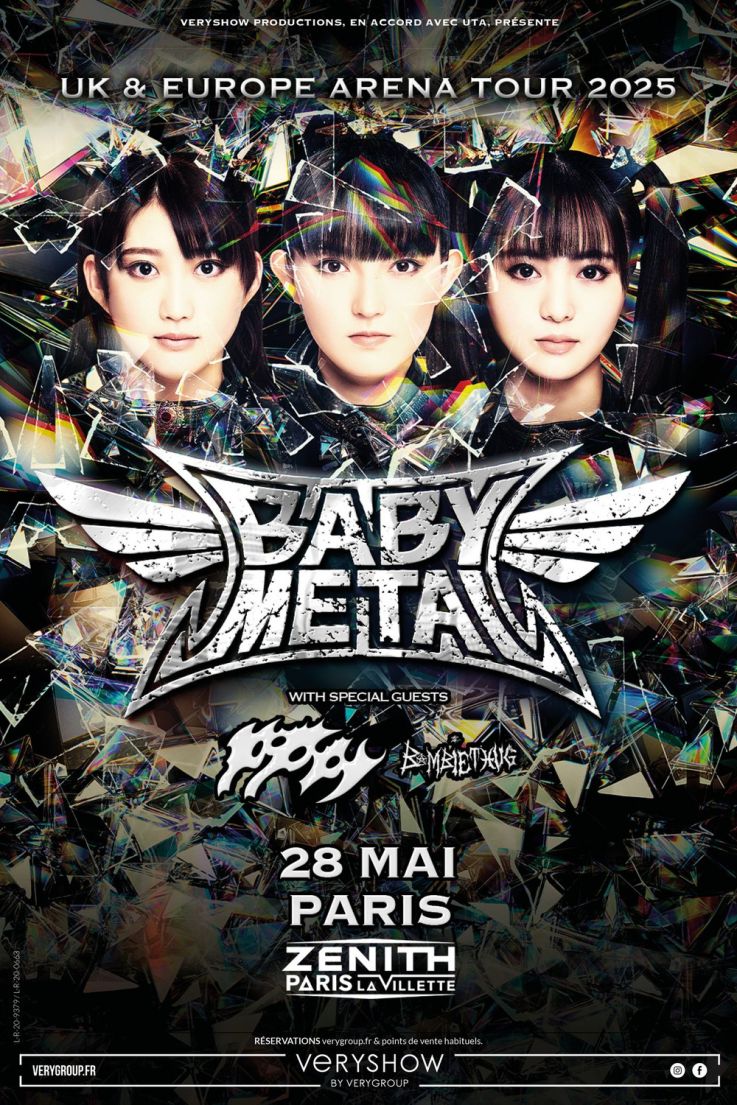 Babymetal en concert au Zénith de Paris en mai 2025