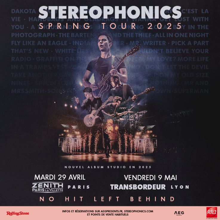 Stereophonics en concert au Zénith de Paris en avril 2025