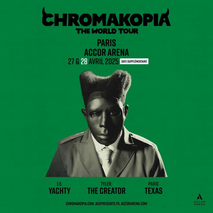 Tyler, the Creator en concert à l'Accor Arena de Paris en avril 2025, date supplémentaire