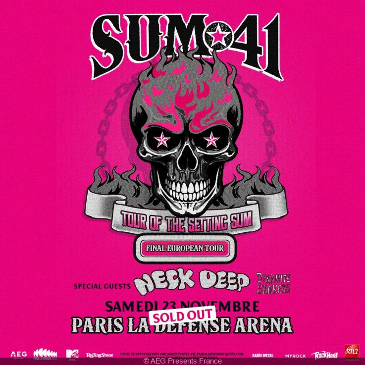 SUM 41 in concert at Paris La Défense Arena: what are the opening acts?