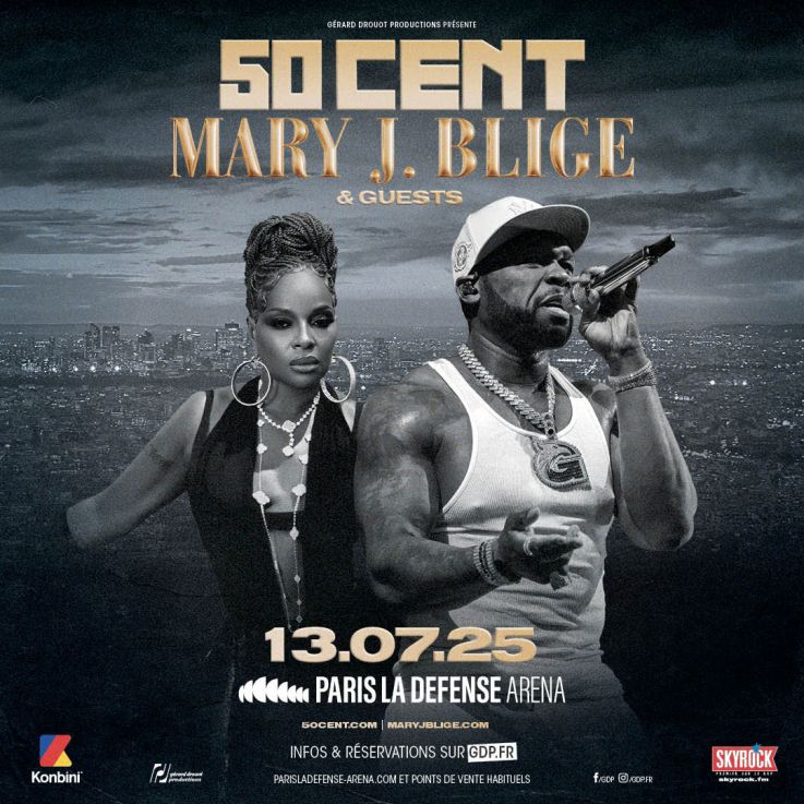 50 Cent et Mary J. Blige en concert à Paris La Défense Arena en juillet 2025