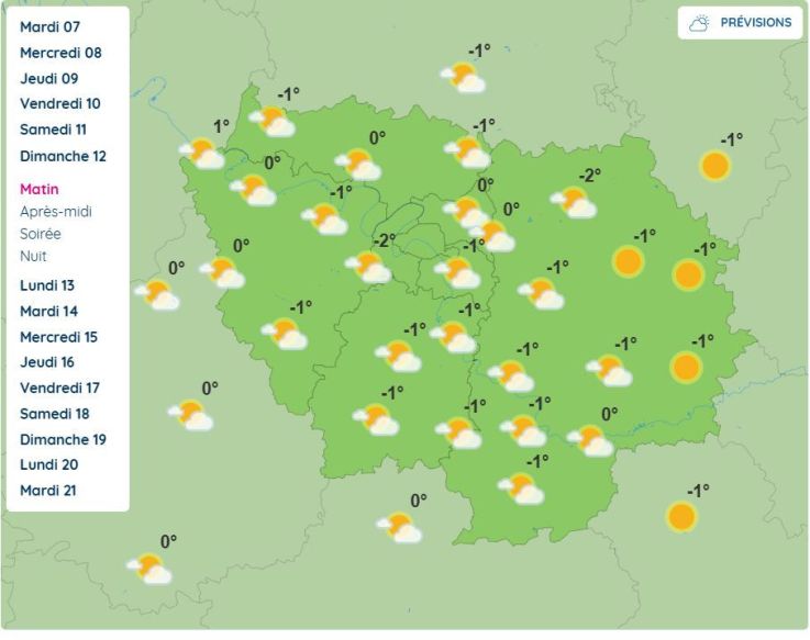 Météo à Paris et en Île-de-France : des températures négatives attendues dès dimanche
