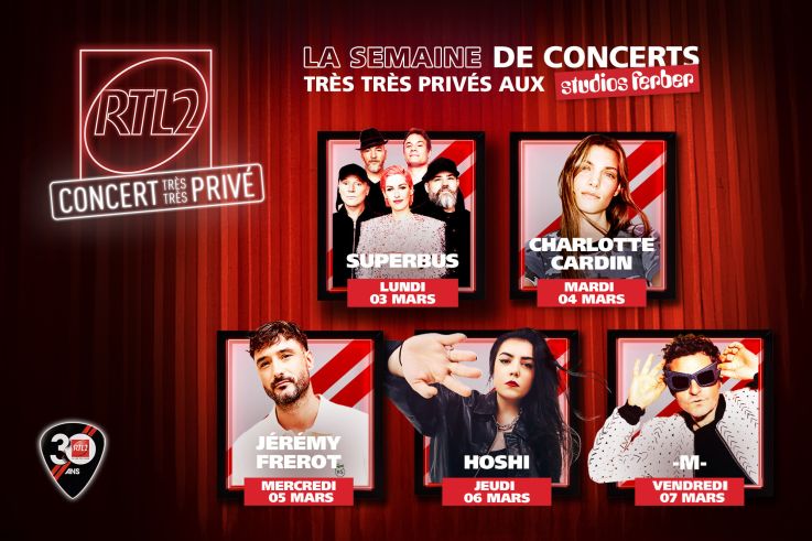 Semaine de concerts très très privés RTL2 aux studios Ferber avec -M-, Superbus, Hoshi...