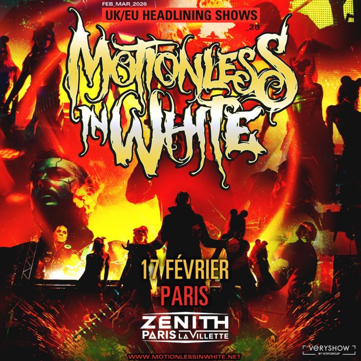 Motionless in White en concert au Zénith de Paris en février 2026