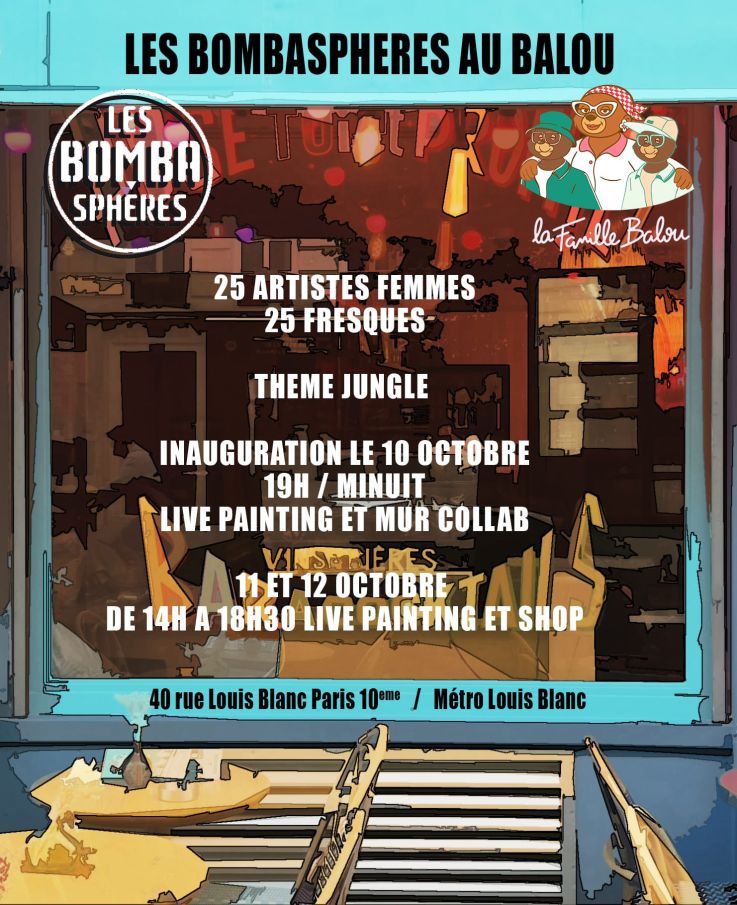 Street art : 25 artistes des Bombasphères investissent un bar du 10e à Paris, le line-up