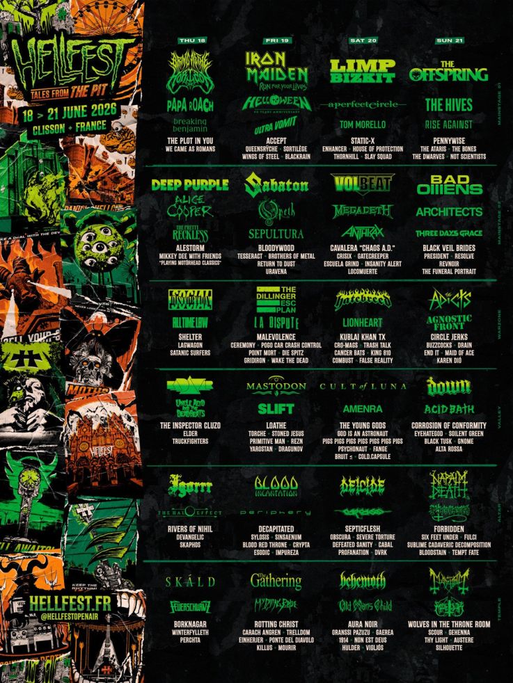 Hellfest 2026 : la programmation complète par jour et par scène